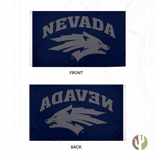 Desert Cactus University of Nevada Reno Flag UNR Wolf Pack Flags Banners 100% Polyester Indoor Outdoor 3x5 (Style 1a) - 757 Sports Collectibles