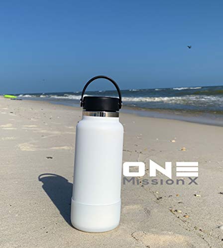 Anti-Slip Water Bottle Bleeve,Iron Flask and Flask Rubber Boot BPA Free,Protective Silicone Sleeve Boot 12oz-40oz Wide Mouth Water Bottle,White, Size