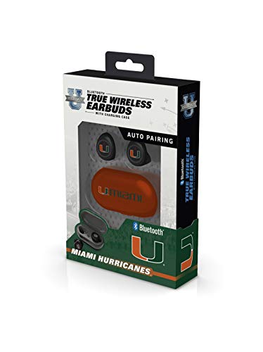 NCAA Miami Hurricanes True Wireless Earbuds, Team Color - 757 Sports Collectibles