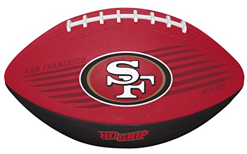 Rawlings NFL Downfield Youth Size Football with 5X HD Grip, San Francisco 49ers - 757 Sports Collectibles
