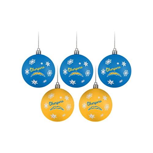 FOCO Los Angeles Chargers NFL 5 Pack Shatterproof Ball Ornament Set - 757 Sports Collectibles