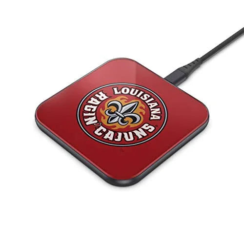 NCAA Louisiana Lafayette Ragin' Cajuns Wireless Charging Pad, White - 757 Sports Collectibles