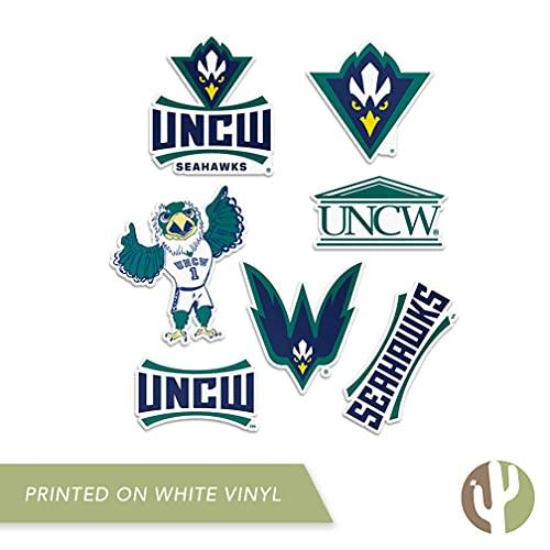 University of North Carolina Wilmington UNCW Seahawks Sticker Vinyl Decal Laptop Water Bottle Car Scrapbook (Type 2 Sheet) - 757 Sports Collectibles