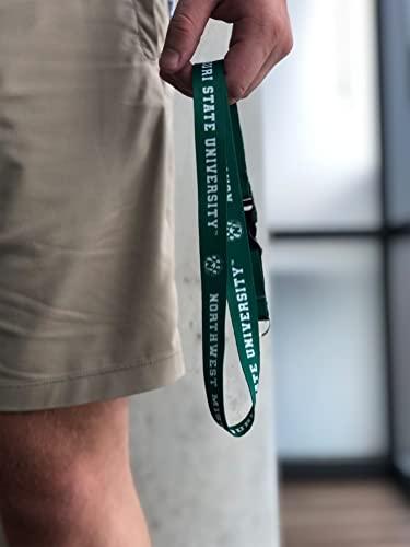 Northwest Missouri State University Bearcats NW MO Car Keys ID Badge Holder Lanyard Keychain Detachable Breakaway Snap Buckle (Green) - 757 Sports Collectibles