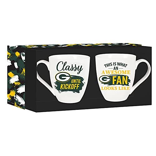 Team Sports America Green Bay Packers, Ceramic Cup O'Java 17oz Gift Set - 757 Sports Collectibles