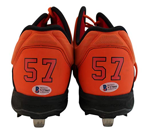 Giants Dereck Rodríguez Authentic Signed Game Used Orange New Balance Cleats BAS - 757 Sports Collectibles