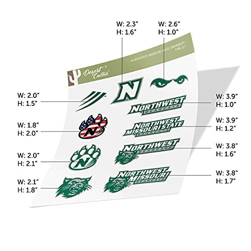 Northwest Missouri State University Bearcats NW MO Sticker Vinyl Decal Laptop Water Bottle Car Scrapbook (Type 2 Sheet) - 757 Sports Collectibles