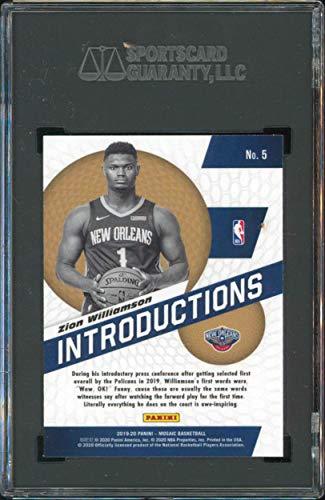 Pelicans Zion Williamson 2019 Panini Mosaic #5 Rookie Introductions Card 8 SGC - 757 Sports Collectibles