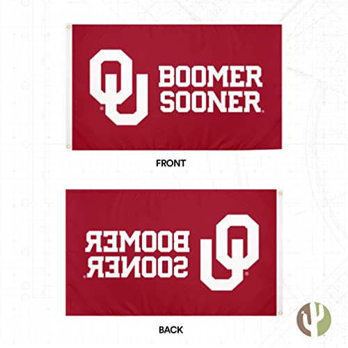 Desert Cactus University of Oklahoma Flag Sooners Flags Banners 100% Polyester Indoor Outdoor 3x5 (Style D) - 757 Sports Collectibles