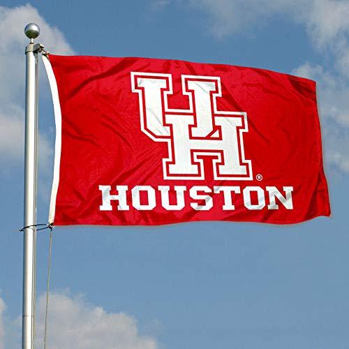 College Flags & Banners Co. Houston Cougars White UH Logo 3x5 Outdoor Banner Flag - 757 Sports Collectibles