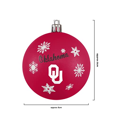 FOCO Oklahoma Sooners NCAA 5 Pack Shatterproof Ball Ornament Set - 757 Sports Collectibles