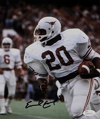 Earl Campbell Autographed Texas Longhorns 8x10 White Jersey Photo- JSA W Auth Blk
