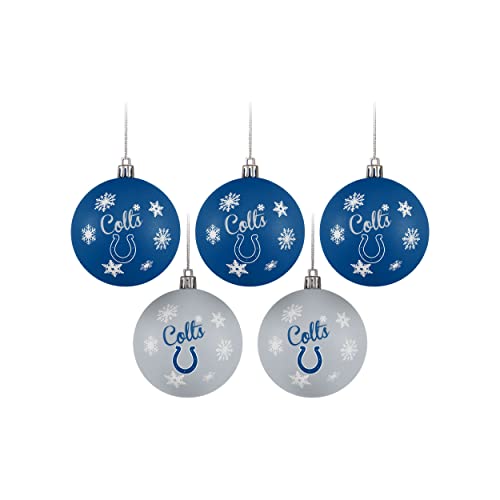 FOCO Indianapolis Colts NFL 5 Pack Shatterproof Ball Ornament Set - 757 Sports Collectibles