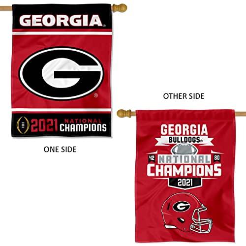Georgia Bulldogs 2021 College Playoff Champions Double Sided House Flag - 757 Sports Collectibles