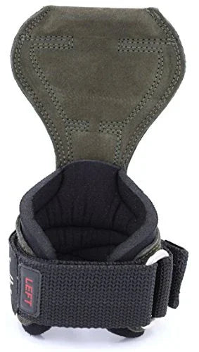 Cobra Grips PRO Weight Lifting Gloves Heavy Duty Straps Alternative to Power Lifting Hooks Power Lifting for Deadlifts with Built in Adjustable Neoprene Padded Wrist Wrap Support (PRO Green Leather) - 757 Sports Collectibles