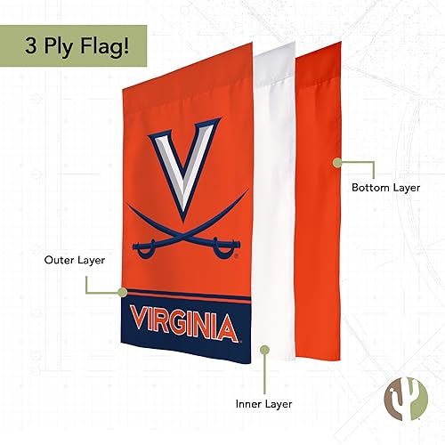 University of Virginia Garden Flag Cavaliers UVA Wahoos Banner 100% Polyester (Design B) - 757 Sports Collectibles