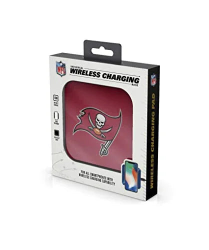 NFL Tampa Bay Buccaneers Wireless Charging Pad, White - 757 Sports Collectibles
