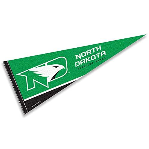 College Flags & Banners Co. North Dakota Fighting Hawks ND Hawk Logo Pennant - 757 Sports Collectibles