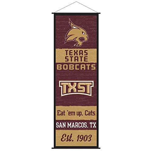Texas State Bobcats Banner and Scroll Sign - 757 Sports Collectibles