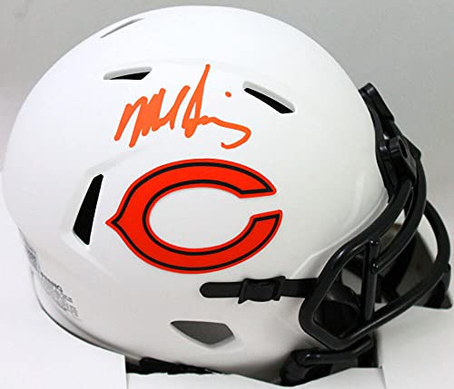 Mike Singletary Autographed Chicago Bears Lunar Speed Mini Helmet- Beckett W Hologram Orange - 757 Sports Collectibles