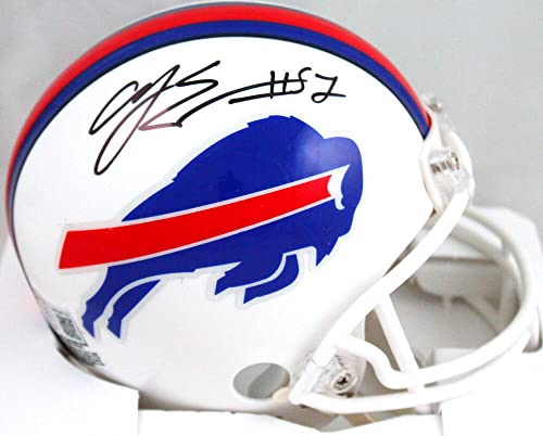 AJ Epenesa Autographed Buffalo Bills 2021 Mini Helmet-Beckett W Hologram Black - 757 Sports Collectibles