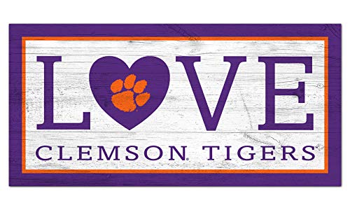 Fan Creations NCAA Clemson Tigers Unisex Clemson University Love Sign, Team Color, 6 x 12 - 757 Sports Collectibles