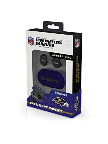 NFL Baltimore Ravens True Wireless Earbuds, Team Color - 757 Sports Collectibles