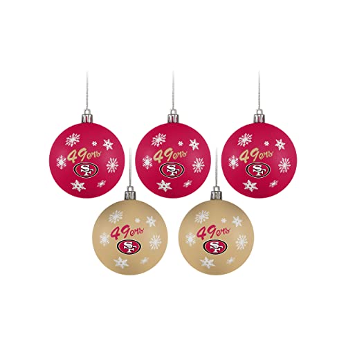 FOCO San Francisco 49ers NFL 5 Pack Shatterproof Ball Ornament Set - 757 Sports Collectibles