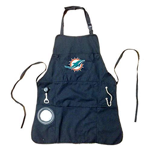 Team Sports America NFL Miami Dolphins Ultimate Grilling Apron Durable Cotton with Beverage Opener and Multi Tool For Football Fans Fathers Day and More - 757 Sports Collectibles