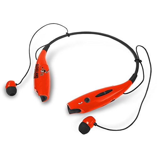 NFL SUCKERZ Wireless Bluetooth Neckband Earphones Stereo Earbuds with Microphone, Cleveland Browns - 757 Sports Collectibles