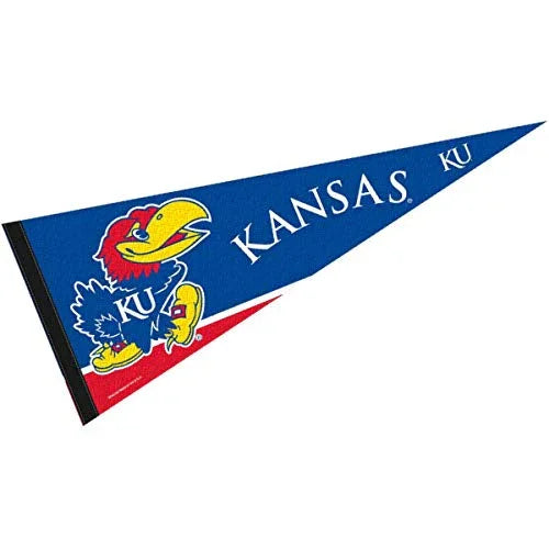 College Flags & Banners Co. Kansas Pennant Full Size Felt - 757 Sports Collectibles