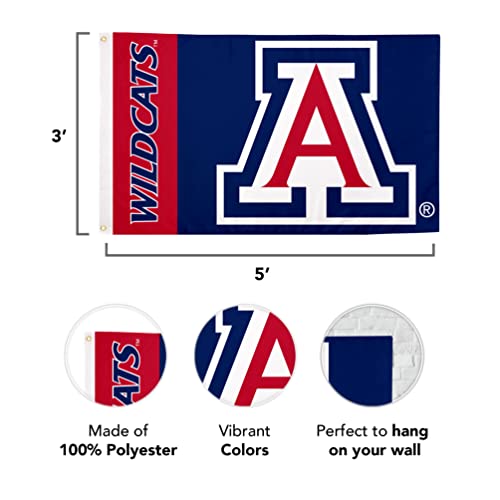 Desert Cactus University of Arizona Flag Wildcats UA Flags Banners 100% Polyester Indoor Outdoor 3x5 (Team Name) - 757 Sports Collectibles