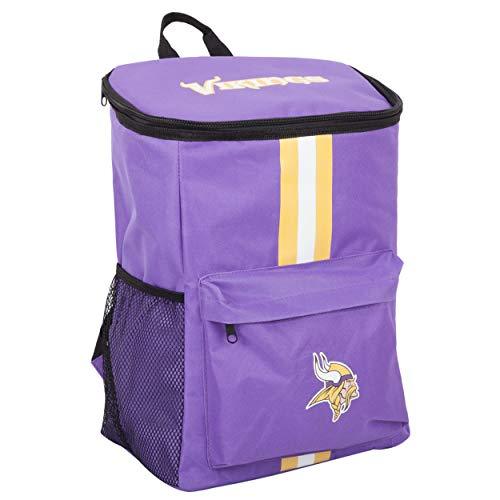 FOCO Cooler Backpack – Portable Soft Sided Ice Chest – Insulated Bag Holds 36 Cans (Minnesota Vikings) - 757 Sports Collectibles
