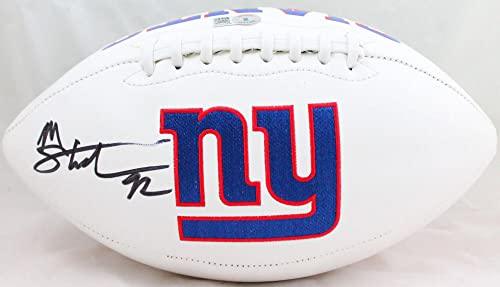 Michael Strahan Autographed New York Giants Logo Football-Beckett W Hologram - 757 Sports Collectibles
