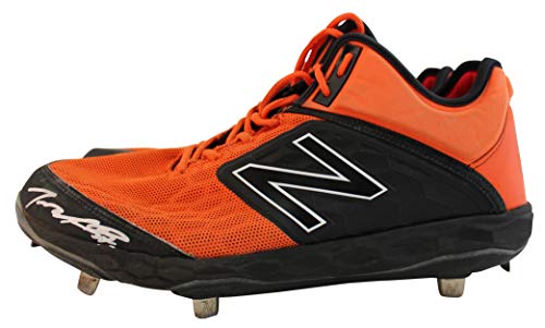Giants Dereck Rodríguez Authentic Signed Game Used Orange New Balance Cleats BAS - 757 Sports Collectibles