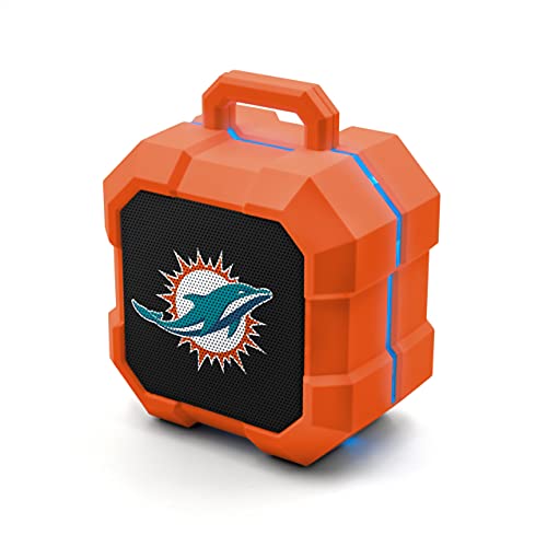 NFL Miami Dolphins Shockbox LED Wireless Bluetooth Speaker, Team Color - 757 Sports Collectibles