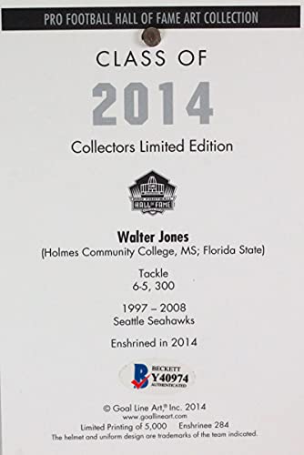 Walter Jones Signed Philadelphia Eagles Goal Line Art Card w/HOF- Beckett Blue - 757 Sports Collectibles
