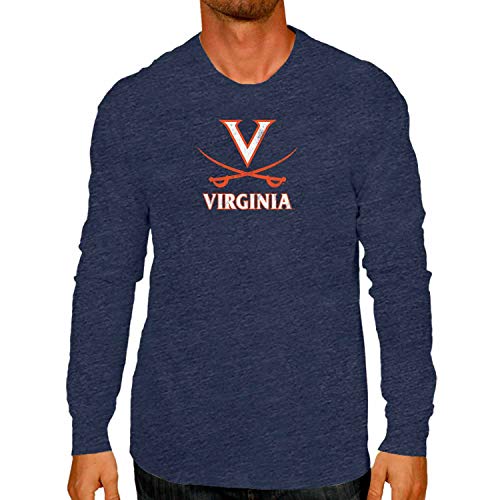 Campus Colors NCAA MVP Adult Long-Sleeve Shirt - Cotton & Polyester - Durable and Lightweight - Stylish Comfort for Game Days (Virginia Cavaliers - Blue, Medium) - 757 Sports Collectibles