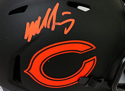 Mike Singletary Autographed Chicago Bears Eclipse Speed Mini Helmet- Beckett W Hologram Orange - 757 Sports Collectibles