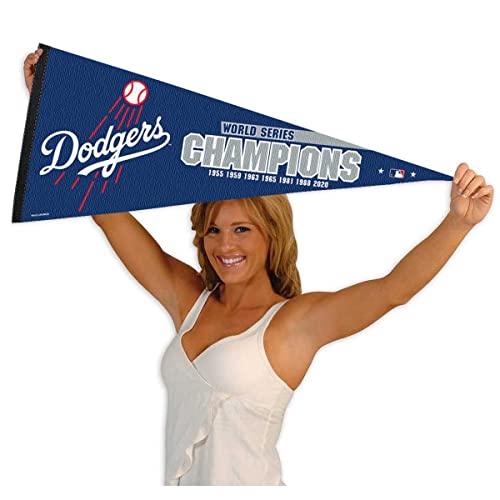 WinCraft Dodgers 7 Time Champions Pennant Flag - 757 Sports Collectibles