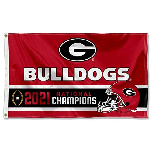 College Flags & Banners Co. Georgia Bulldogs National Football 2021 Champions 3x5 Grommet Flag - 757 Sports Collectibles