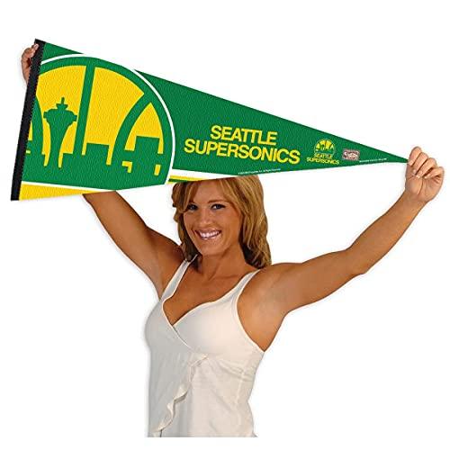 WinCraft Seattle Supersonics Throwback Retro Vintage Pennant Flag - 757 Sports Collectibles