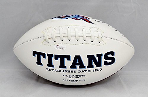 Marcus Mariota Autographed Tennessee Titans Logo Football- JSA Witnessed Auth - 757 Sports Collectibles