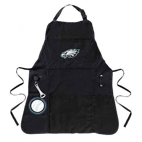 Team Sports America NFL Philadelphia Eagles Ultimate Grilling Apron Durable Cotton with Beverage Opener and Multi Tool For Football Fans Fathers Day and More - 757 Sports Collectibles