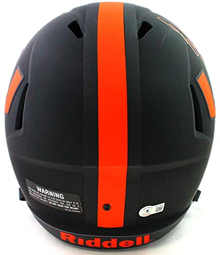 Warren Sapp Signed Miami Hurricanes Eclipse Speed FS Helmet w 91-BeckettWOrange - 757 Sports Collectibles