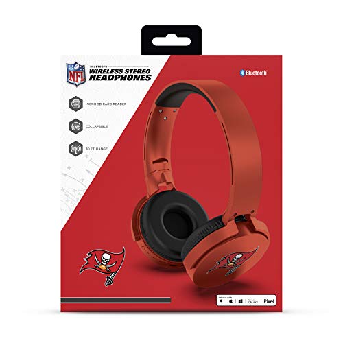NFL Tampa Bay Buccaneers Wireless Bluetooth Headphones, Team Color - 757 Sports Collectibles