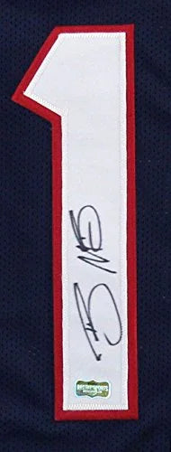 Braxton Miller Autographed/Signed Houston Texans Custom Blue Jersey - 757 Sports Collectibles