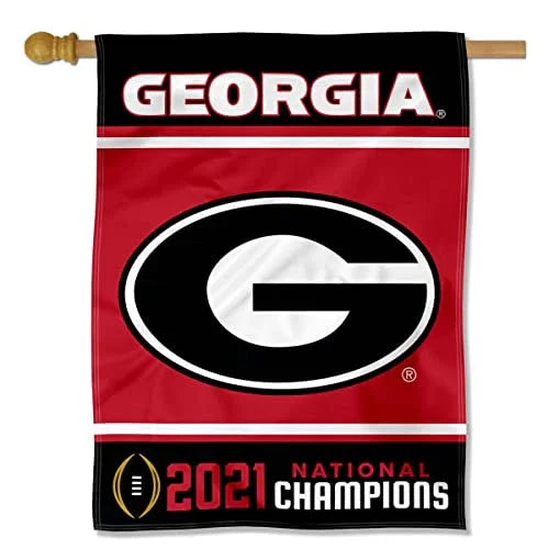 Georgia Bulldogs 2021 College Playoff Champions Double Sided House Flag - 757 Sports Collectibles