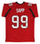 Warren Sapp"HOF 13" Authentic Signed Red Pro Style Jersey BAS Witnessed - 757 Sports Collectibles