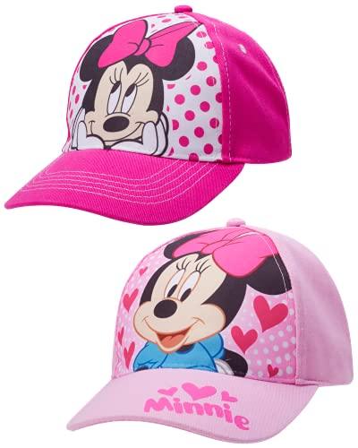 Disney Girls 2 Pack Cotton Baseball Cap: Minnie Mouse, Fancy Nancy, Vamperina (Toddler/Little Girls), Size Age 2-4, Minnie Mouse Pink - 757 Sports Collectibles